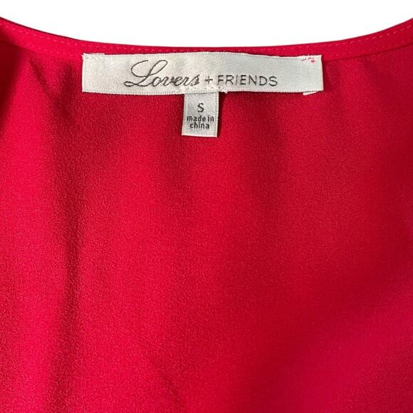 Lovers + Friends Fuchsia V-Neck Wrap Blouse Women’s Size Small Long Sleeve - Picture 8 of 9